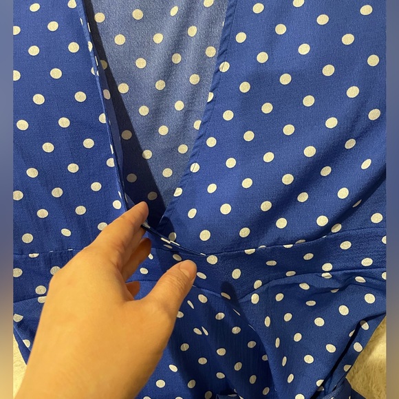Blue Polka Dot Maxi Dress - Picture 3 of 10